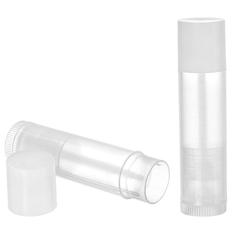Bekith 100 Pack 5.5ml Clear Empty Lip Balm Tubes with White Caps - Image 3